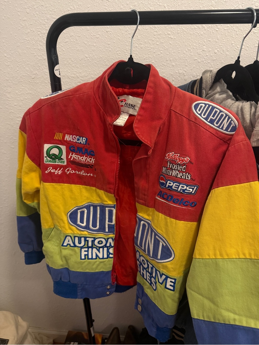 Chase Authentics Red Corduroy Collar Jacket with Orange Lining